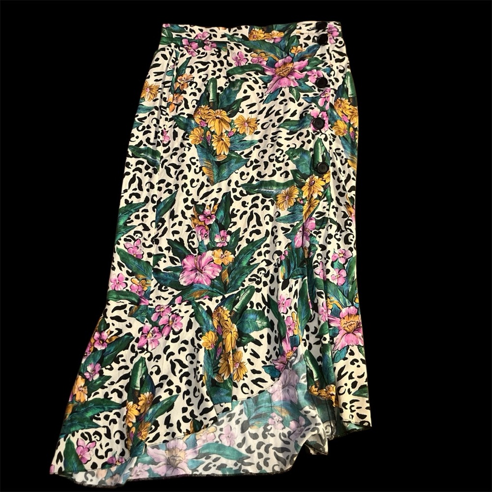 ASOS Floral Leopard Print Maxi Skirt